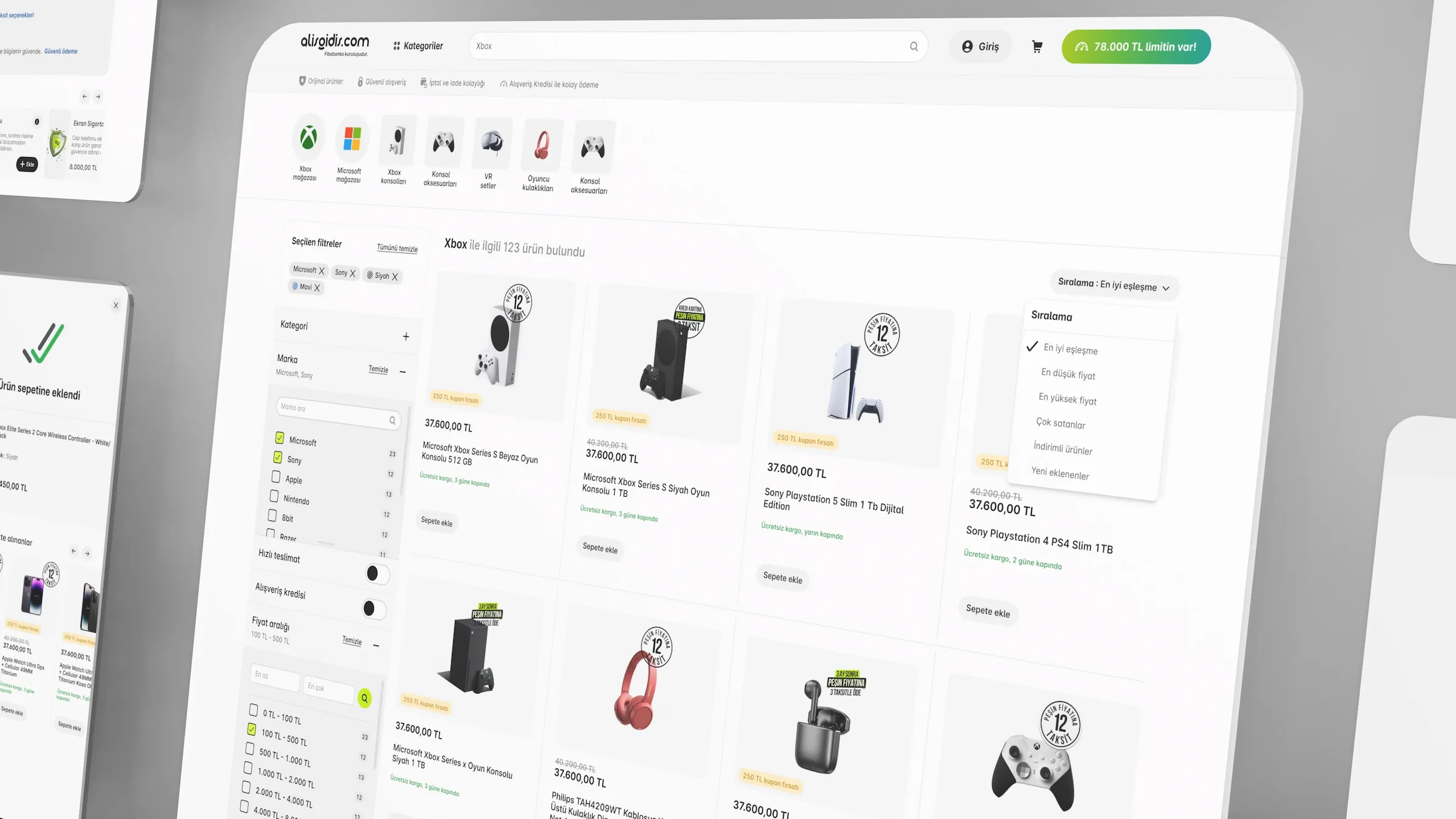 Alışgidiş Search Result UI