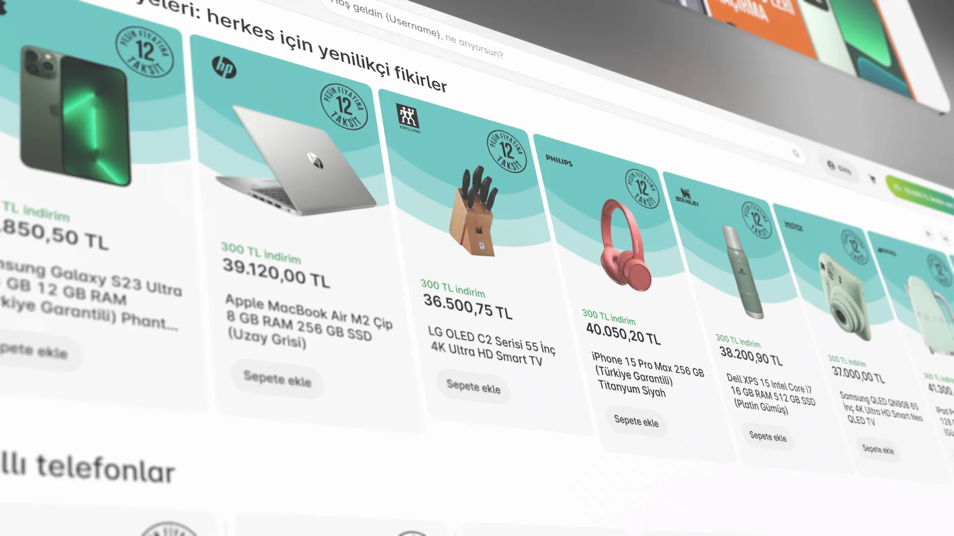 Alışgidiş WEB UI Diagonal Product Cards Close View